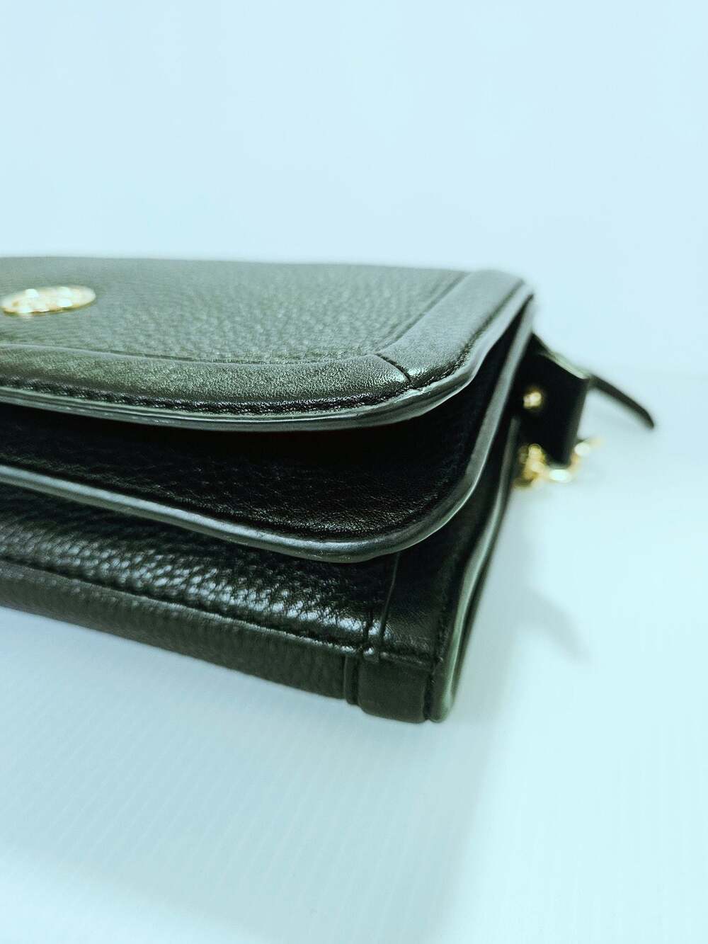 Tory Burch Landon Crossbody Bag Black Pebbled Leather Purse - Picture 13 of 16